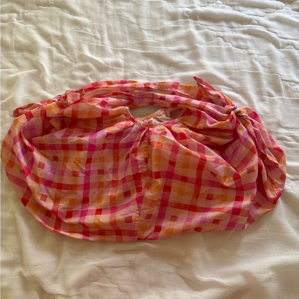 Find Me Now the Label Reusable Gingham Tote Bag